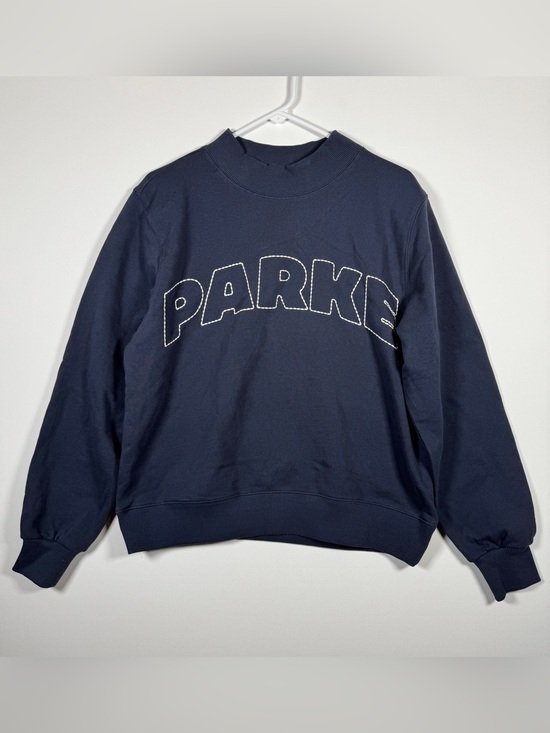 Parke Tops - Women's Mockneck Pullover Sweatshirt, NWT- Parke x Target Navy XXS/XS, in hand